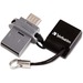 Verbatim 64GB Store 'n' Go Dual USB Flash Drive - 64 GB - Micro USB, USB 2.0 - Lifetime Warranty - 1 Each - TAA Compliant