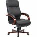 Lorell Executive Chair - Black Leather Seat - Black Leather Back - High Back - 1 Each