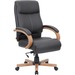 Lorell Executive Chair - Black Leather Seat - Black Leather Back - High Back - 1 Each