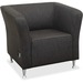 Lorell Fuze Modular Series Square Lounge Chair - Four-legged Base - Brown - 1 Each