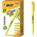 BIC Brite Liner Highlighter, Yellow, 24 Pack - Chisel Marker Point Style - Fluorescent Yellow - 24 Box