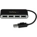 StarTech.com 4 Port Portable USB 2.0 Hub w/ Built-in Cable - 4 Port USB Hub - Add four USB 2.0 ports to your computer using this cost-effective compact USB hub - 4 Port USB Hub with Built-in Cable - 4 Port Portable USB 2.0 Hub - Bus-Powered Compact Mini U