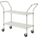 Lorell Light Duty Mobile Cart - Dual Handle - 4 Casters - 18" Length x 48" Width x 39" Height - Chrome - 1 Each