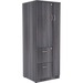 Lorell Essentials/Revelance Tall Storage Cabinet - 23.6" x 23.6"65.6" - 2 Drawer(s) - 2 Shelve(s) - Material: Medium Density Fiberboard (MDF), Particleboard - Finish: Weathered Charcoal - Abrasion Resistant