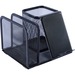 Lorell Mesh Desktop Organizer - 5.1" Height x 5.1" Width5.7" Length - Desktop - Durable - Black - Metal - 1 Each