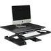 Lorell Electric Desk Riser with Keyboard Tray - Up to 33" Screen Support - Flat Panel Display Type Supported - 17.13" (434.98 mm) Height x 28.75" (730.25 mm) Width x 35.75" (908.05 mm) Depth - Desktop - Aluminum - Black