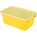 Storex Clear Lid Small Cubby Bin - 5.1" Height x 7.8" Width12.2" Length - Yellow - Plastic - 1 Each