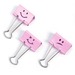 Victor Emoji Design Binder Clips - 1.20" (30.48 mm) Length x 1.25" (31.75 mm) Width - for Classroom, Office - Durable - 20 / Pack - Pink