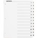 Business Source Table of Content Quick Index Dividers - Printed Tab(s) - Digit - 1-12 - 12 Tab(s)/Set - 8.50" Divider Width x 11" Divider Length - 3 Hole Punched - White Divider - White Mylar Tab(s) - 12 / Set