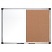 MasterVision Dry-erase Combo Board - 0.50" (12.70 mm) Height x 48" (1219.20 mm) Width x 72" (1828.80 mm) Depth - Natural Cork, Melamine Surface - Self-healing, Resilient, Easy to Clean, Dry Erase Surface, Durable - Silver Aluminum Frame - 1 Each - TAA Com