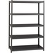 Lorell Iron Horse 3200 lb Capacity Riveted Shelving - 5 Shelf(ves) - 72" Height x 48" Width x 18" Depth - 30% Recycled - Black - Steel, Laminate - 1 Each