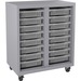 Lorell Pull-out Bins Mobile Storage Unit - 36" Height x 30" Width18" Length - Floor - 28% Recycled - Platinum - Steel - 1 Each