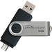 Compucessory 16GB USB 2.0 Flash Drive - 16 GB - USB 2.0 - Silver, Black - 1 Year Warranty - 1 Each