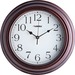 Lorell 11-3/4" Antique Design Wall Clock - Digital - Quartz - Brown/Plastic Case - Antique Style