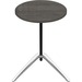 Lorell Guest Area Round Top Accent Table - Charcoal Round Top - Polished Aluminum Base - 15.8" Table Top Length x 15.8" Table Top Width - 24.6" Height
