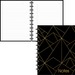 Blueline MiracleBind Gold Collection Notebook Black - 58 Sheets - 116 Pages - Twin Wirebound - Both Side Ruling Surface - 11" x 9 1/16" - Gold, Black Paper - Storage Pocket, Index Sheet, Hard Cover, Removable, Refillable, Flexible, Foldable, Micro Perforated - Recycled - 1 Each