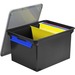 Storex Storage File Tote - External Dimensions: 14.5" Width x 20" Depth x 11.5" Height - 35 lb - 35.02 L - 3500 x Sheet - Heavy Duty - Stackable - Plastic - Black, Gray - For Letter, Folder, Document, File - Recycled - 1 Each