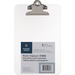 Business Source Plastic Clipboard - 6" x 9" - Spring Clip - Plastic - Clear - 1 Each