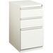 Lorell 20" Box/Box/File Mobile File Cabinet with Full-Width Pull - 15" x 19.9" x 27.8" for Box, File - Letter - Vertical - Mobility, Ball-bearing Suspension, Removable Lock, Pull-out Drawer, Recessed Drawer, Casters, Key Lock - White - Powder Coated - Steel - Recycled