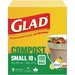 Glad Trash Bag - Small Size - 10 L Capacity - 17" (431.80 mm) Length x 16" (406.40 mm) Width - White - Waste Disposal, Kitchen - 100 / Box