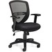 Offices to Go® Petra Tilter Chair - Black Fabric Seat - Black Mesh Fabric Back - Medium Back - 5-star Base - Black - 1 Each