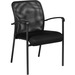 Offices to Go® Dash Guest Chair - Fabric Seat - Mesh Back - Steel Frame - Black - Armrest - 1 Each