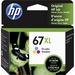 HP 67XL Original High Yield Inkjet Ink Cartridge - Tri-color - 1 Pack - 240 Pages