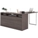 BeStar Solay L-Shaped Desk - L-shaped Top - 2 Drawers x 1" Table Top Thickness - Bark Gray - Melamine Top Material - 1 Each