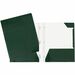 GEO Letter Report Cover - 8 1/2" x 11" - 80 Sheet Capacity - 3 x Prong Fastener(s) - 2 Internal Pocket(s) - Cardboard - Dark Green - 1 Each