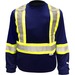 Viking Safety Cotton Lined Long Sleeve Shirt - Recommended for: Warehouse, Outdoor - Medium Size - Ultraviolet Protection - Strap Closure - Cotton, Polyester - Blue - Breathable, High Visibility, Reflective, Non-irritating, Hook & Loop, Pocket, Comfortable - 1 Each