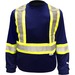 Viking Safety Cotton Lined Long Sleeve Shirt - Recommended for: Outdoor, Warehouse - X-Large Size - Ultraviolet Protection - Strap Closure - Polyester, Cotton - Blue - Breathable, Comfortable, High Visibility, Reflective, Non-irritating, Pocket, Hook & Loop - 1 Each