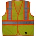 Viking Open Road BTE Safety Vest - Recommended for: Flagger, Construction, School - Hook & Loop Closure, Reflective, Machine Washable, Breathable, Comfortable - Large/Extra Large Size - Strap Closure - Mesh, Polyester - Lime - 1 Each