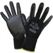 FLEXSOR Work Gloves - Polyurethane Coating - Medium Size - Black - Breathable, Latex-free, Soft, Comfortable, Flexible, Firm Wet Grip - For Assembling, Packing, Inspection, Carpentry, Transportation, Warehouse, Automotive, Fishing, Aquaculture, Shipping, 