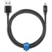 Blu Element Braided Charge/Sync Lightning to USB Cable 4ft Zebra - 4 ft Lightning/USB Data Transfer Cable for Wall Charger, Car Charger - First End: 1 x Lightning - Male - Second End: 1 x USB 2.0 - Male - Zebra - 1 Each