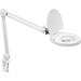 Dainolite 8W LED Magnifier Lamp, White Finish - 47" (1193.80 mm) Height - 9" (228.60 mm) Width - 1 x 8 W LED Bulb - Painted White - Adjustable, Dimmable - 760 lm Lumens - Metal, Glass - Desk Mountable, Table Top - White - for Table, Desk, Office, Bedroom