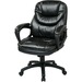 WorkSmart Managers Chair - Faux Leather Seat - Faux Leather Back - 5-star Base - Black - Armrest - 1 Each