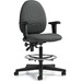 Offices To Go Beta | Posture Task Drafting Stool with Arms - Polyester Seat - Polyester Back - Ebony - 1 Each