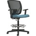 Offices To Go Ibex | Upholstered Seat & Mesh Back Drafting Task Chair with Arms - Mesh Back - Ebony - 1 Each