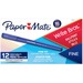 Paper Mate Write Bros. 0.8mm Ballpoint Pen - Fine Pen Point - 0.8 mm Pen Point Size - Blue - 1 Dozen