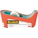 Scotch Desktop Tape Dispenser - 1" (25.40 mm) Core - Non-skid Base, Weighted Base - Coral - 1 Each
