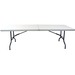 DURA Durable Folding Table 7.9ft Fold in 2 - White Rectangle Top - Black Sandtex Base - 96" Table Top Length - 34" Height - White, Black, Granite - Resin Top Material - 1 Each
