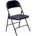 DURA Party Folding Chair 1.0mm - Powder Coated, Black Metal Frame - Four-legged Base - Black - 4 / Box