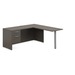 Offices To Go Ionic | "L" Shape Suite - 66"W x 66"D x 29"H overall - 66" x 66"29" , 0.1" Edge - Finish: Absolute Acajou