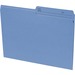 Continental 1/2 Tab Cut Letter Recycled Top Tab File Folder - 8 1/2" x 11" - Blue - 100% Recycled - 100 / Box