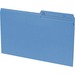 Continental 1/2 Tab Cut Legal Recycled Top Tab File Folder - 8 1/2" x 14" - Blue - 100% Fiber Recycled - 100 / Box