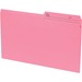 Continental 1/2 Tab Cut Letter Recycled Top Tab File Folder - 8 1/2" x 11" - Pink - 100% Recycled - 100 / Box