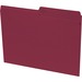 Continental 1/2 Tab Cut Letter Recycled Top Tab File Folder - 8 1/2" x 11" - Burgundy - 100% Recycled - 100 / Box