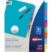 Avery Big Tab&trade; Write & Erase Dividers8 tabs, 1 set - 8 Tab(s) - 8 Tab(s)/Set - Letter - 8.50" (215.90 mm) Width x 11" (279.40 mm) Length - 3 Hole Punched - Bright Assorted Tab(s) - Recycled - 8 Set