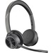 Poly Voyager 4300 UC 4320-M Headset - Stereo - USB Type A - Wired/Wireless - Bluetooth - 164 ft - 20 Hz - 20 kHz - Over-the-head - Binaural - Ear-cup - 4.9 ft Cable - Noise Cancelling Microphone