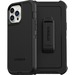 OtterBox Defender Rugged Carrying Case (Holster) Apple iPhone 13 Pro Max, iPhone 12 Pro Max Smartphone - Black - Drop Resistant, Dirt Resistant Port, Scrape Resistant, Bump Resistant, Lint Resistant Port, Dust Resistant Port - Belt Clip, Holster